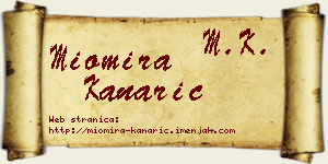 Miomira Kanarić vizit kartica
